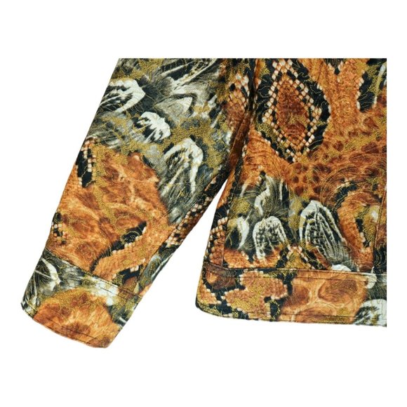 Chico's Jacket Size 1 Womens Small Snake Print Full Zip‎ Bomber Casual - Picture 4 of 7